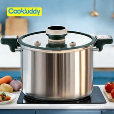 CookBuddy 저압냄비 304스텐 인덕션 압력솥, 1개, 실버, 6L