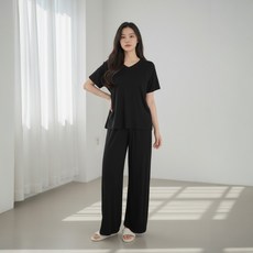 코코라벨라 여성 브이넥 모달 쿨링 상하의 세트 S~XL