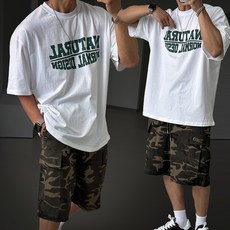 빠델 내추럴 오버핏 짐웨어 반팔 티셔츠