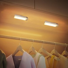 HK.sell 리라 3컬러 C타입 충전식 무선 미니 사각 센서 라이트 3개 1세트, 화이트, 1개