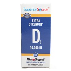 Superior Source 維生素D3溶解錠 10000IU, 1個, 100粒