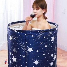 반신욕 1인 간이욕조 가정용사우나 원룸 휴대용 욕조, 블루