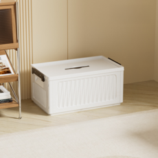 일상포인트 공간효율 접이식 손잡이형 폴딩 리빙 박스, 1개, 화이트
