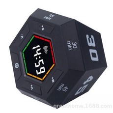 운동 타이머 헬스 인터벌 큐브 공부 타이머, 1개, 블랙