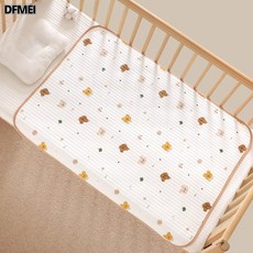 DFMEI 隔尿墊嬰兒防水可洗大號尺寸生理期牀墊兒童透氣表純棉, 1個, 小熊(隔尿墊加厚)