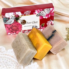 陳怡安手工皂【禮盒】細緻洗沐手工皂x3入牡丹小禮盒-送禮首選, 1個, B-痘痘黃連/養生檜木/艾草潔淨