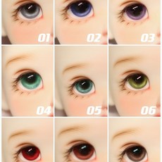 BJD 娃娃眼珠 樹脂眼 14mm 六分卡肉可用, 1個, 不備註默認髮1號色,14/7