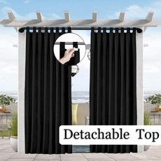 베란다 차광 커튼 야외 햇빛차단 테라스 그늘막 방수 가림막 1PC 햇빛 차단 및 - 파티오퍼걸라 전망대 장 간편한 걸이 탭 상단, 48)Black