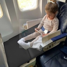 兒童飛機腳踏墊便攜式旅行床：幼兒飛機座椅延長墊，舒適出行必備, 藍色79*44CM,兒童飛機腳踏闆