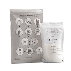 優合 Youha 雙層加厚站立式母乳儲存袋 180mlx50入 食品級材質 易撕設計 精確刻度 母乳保鮮, 50個裝, 1個