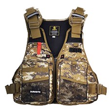 路亞釣魚救生衣 高浮力安全保障 多口袋收納設計 舒適貼合 反光條夜間安全, 黃色迷彩