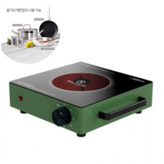 1구 하이라이트 전기렌지 키친리빙1502M/카키 에테르 타이머 순간 가열 전기레인지