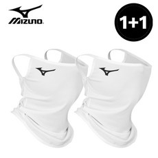 미즈노 정품 UV 웨이브 자외선차단 남성용 쿨링 마스크, 1개, 화이트+화이트