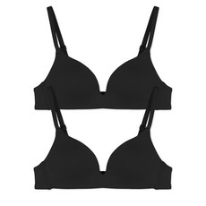 [애프터문] 순면 노와이어 데일리 저중심 브라 2매 세트