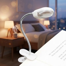 집게 독서등 휴대용 미니 LED 집게등 책상 북라이트 독서 조명 쓱템, 1개