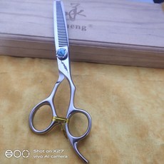 專業理髮牙剪 6寸 440c V型齒 去發25% 藍色寶石軸承, 1個, 如圖所示