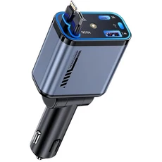 초고속 충전기 차량용 (케이블 포함) & C타입 USB-A 포트 스타 탑 프로젝션 (대부분의 전자기기 호환), 01 검정색
