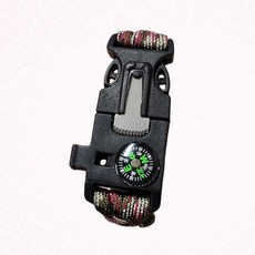 캠핑용품 캠핑용 나침반 비상용 호루라기 팔찌 강템, 1개