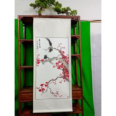 手繪真跡 喜上眉梢 字畫卷軸 已裝裱 客廳辦公室掛畫裝飾畫, 參考詳情頁