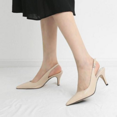 스틸레토 베이직 스킨톤 뾰족코 스트랩 슬링백힐 4fY_WFG90RD