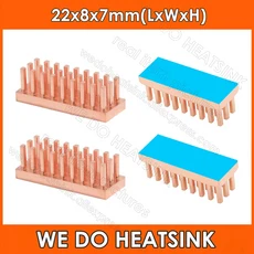열패드 핀 미포함 또는 22x8x7mm 방열판 IC 패키지 BGAPGAQFP 칩셋용 구리 쿨러, 01 With Pad, 06 3pcs