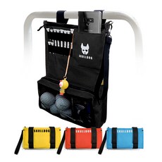 스컬독 골프 카트 파우치 카트걸이 가방 걸이형 소지품 가방 캐디용품 사이즈업, 검정색, 1개