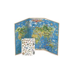 夜光磁鐵地圖書 79片手繪插圖磁鐵片, 1套