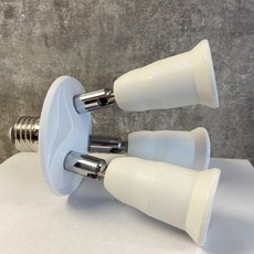 尋光之旅 E27燈泡一轉三/四燈座轉接頭，可調角度燈頭，擴充照明，適用居家辦公, 1個, 一轉三