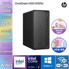 HP PC 옴니데스크 M03-0029kr U5-225 인텔 그래픽스 WIN11 설치 사무용 인강용 데스크탑, WIN11 Pro, 512GB, 64GB