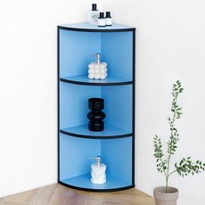 e스마트 릴리 낮은 슬림 2단 3단 틈새 책장 코너 책장, 코너장, 웨일블루