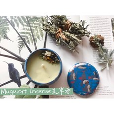 卓瑪愛象 手作療癒艾草淨化招財能量大豆蠟燭, 1個