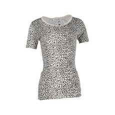 생 로랑 중고 애니멀 프린트 라운드 넥 티셔츠