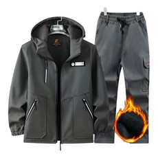 ANYOU 겨울 남자 방한복 방풍 방수 기모 상하의 세트 아웃도어 따듯한 보온 작업복 AW-04