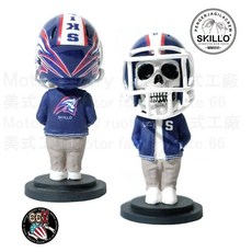 《美式工廠》SKILLO手工彩繪搖頭公仔 Little Jhon Baseball Club BLU，美式復古風格，棒球迷收藏必備, 1個