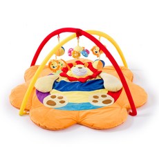 嬰兒遊戲毯爬行墊益智音樂健身架玩具動物獅子滿月禮baby playpad, 1個, 花邊獅子
