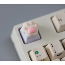 귀여운 고양이 발톱 아름다운 소녀 핑크 키 캡 크로스 축 PBT 기계 키보드 장식, 하얀색