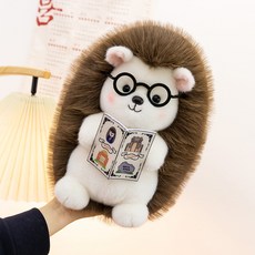 卡通柔軟可愛刺蝟公仔毛絨玩具小刺蝟玩偶兒童安撫布娃娃生日禮物, 1個, 抱書款:25釐米