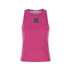 마르니 골지 로고 패치 탱크 탑