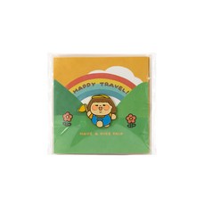 Plastic Thing 食妹 公仔別針心意卡 飛行機造型 享受假期, 開心旅遊