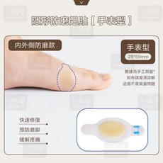 川島屋 水凝膠隱形防磨貼 後腳跟保護貼 手錶型 28x69mm 避免磨腳緩解疼痛, 1個, 手錶型【28*69mm】
