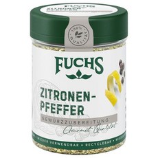 Fuchs 푸흐스 향신료 - 레몬 페퍼 연어 잰더 대구용 준비 천연 재료 75g 재사용 가능하고 재활용 가능한 틴 용기, Fuchs 푸흐스 향신료 - 레몬 페퍼 연어 잰더 대구, 1개