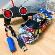 《翔翼玩具》1:20 塗鴉充電款遙控跑車，兒童遙控賽車玩具，安全標章合格, 1個, 1:20 塗鴉 充電款 遙控車50349, 塗鴉