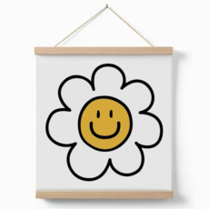 [웃고살자!] 스마일 패브릭 포스터, 스마일 꽃, white