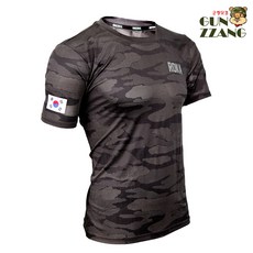 NEOX 네옥스 쿨론 자카드 검정 라운드넥 검정 반팔 티셔츠 육군(ROKA)/공군(ROKAF)/해군(ROKN)