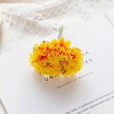 가정용 인공 꽃 크리스마스 장식 스크랩북 웨딩 장식 화환 DIY 선물 사탕 상자 실크 카네이션 18, 6 Pieces, 주황색