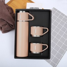 화 된 새겨진 보온병 500ml 스테인레스 스틸 절연 리프팅 귀 및 탄성 뚜껑 맞춤 이름 물병, 분홍색, Engr ed Name, 1개