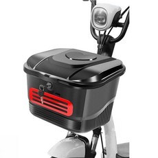 전기 자전거 바구니 앞 전면 방수 잠금식 대용량 23L 가방 트렁크 바스켓, 블랙