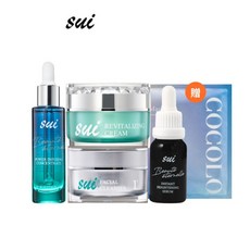 SUI 基礎緊緻亮白 (潔顏霜56g + 藍光滴肌菁30ml + 再生霜30ml + 亮麗C15ml) - 贈水凝超膜 品牌旗艦店, 1個