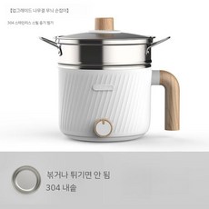 1인용 전기냄비 다기능 파티 라면쿠커 일체형, 화이트304(스텐)