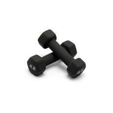 Portzon 네오프렌 덤벨 핸드 웨이트 2개 세트 미끄럼 방지 구름 방지 1.8kg 퍼플, 1.8kg(4파운드), 한 쌍, 블랙